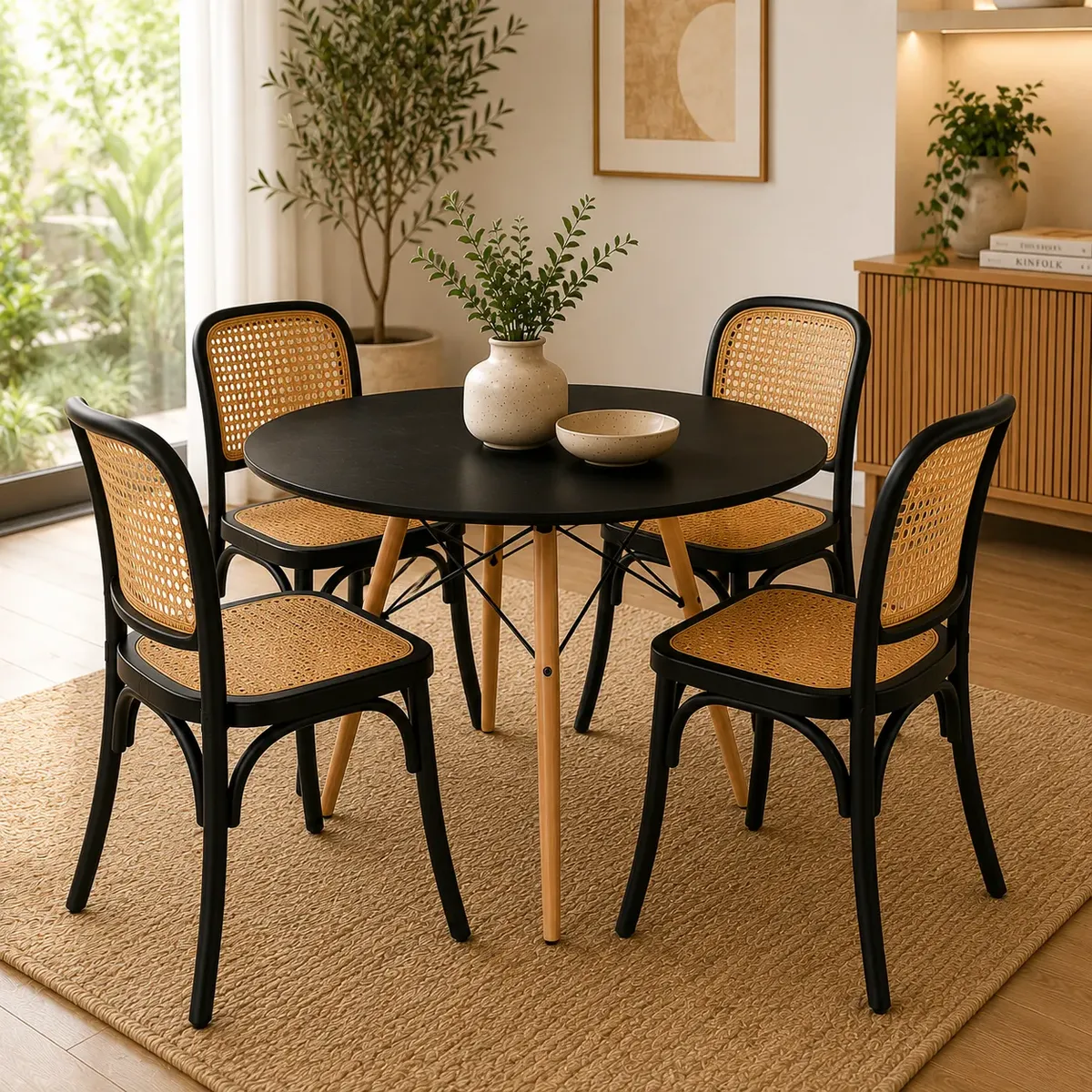 Conjunto Mesa Jantar 90cm 4 Cadeiras