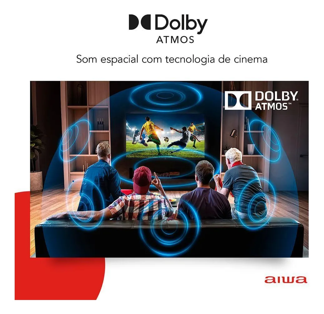 Smart Tv Aiwa 75” Google 4k Comando De Voz