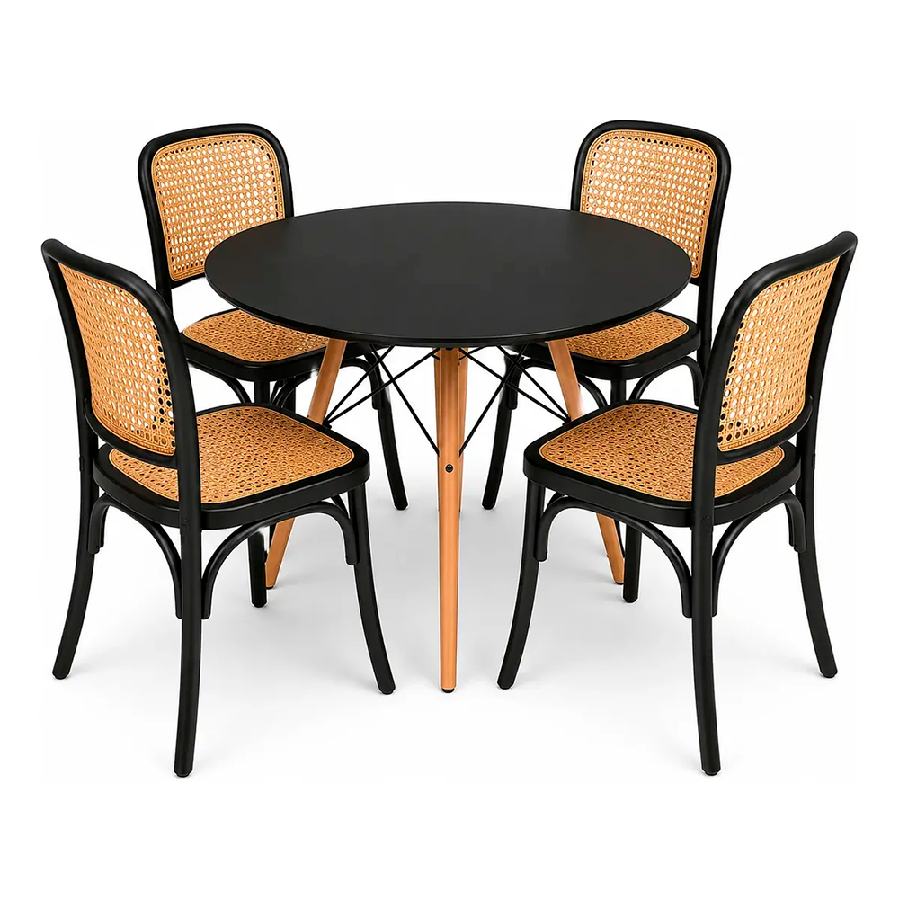 Conjunto Mesa Jantar 90cm 4 Cadeiras