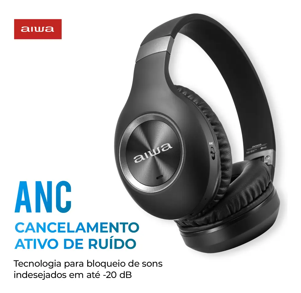 Fone de Ouvido Headphone AIWA Bluetooth ANC Alta Definição